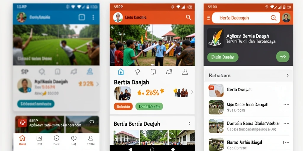 Antarmuka aplikasi 55RP menampilkan berita daerah dengan jelas.