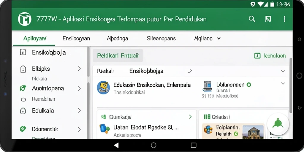 Tampilan utama aplikasi Ensiklopedia 7777W yang informatif dan menarik.