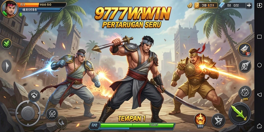 Tampilan antarmuka pertarungan 1 lawan 1 di 9777WIN.