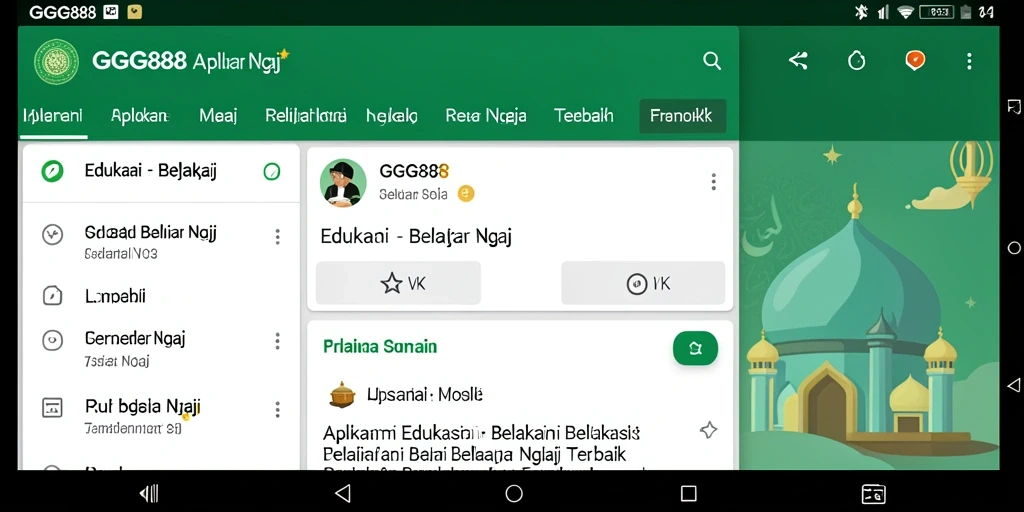 Antarmuka GGG888 yang interaktif dan mudah digunakan untuk belajar ngaji.