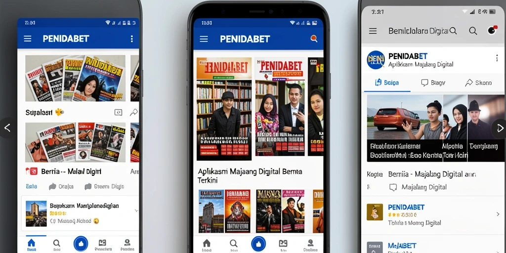 Antarmuka aplikasi PENIDABET dengan fitur Majalah Digital yang menarik.
