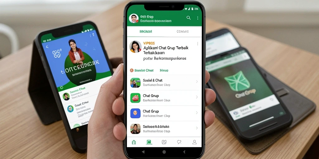 Antarmuka aplikasi Chat Grup VIP805 yang menarik dan interaktif.