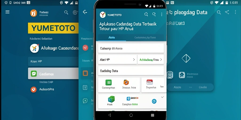 Tampilan antarmuka YUMETOTO yang mudah digunakan untuk cadangan data.