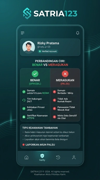 Halaman Resmi Satria123 untuk Pengguna Android