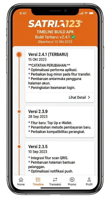 Riwayat Versi Apk satria123 untuk Pengguna Android